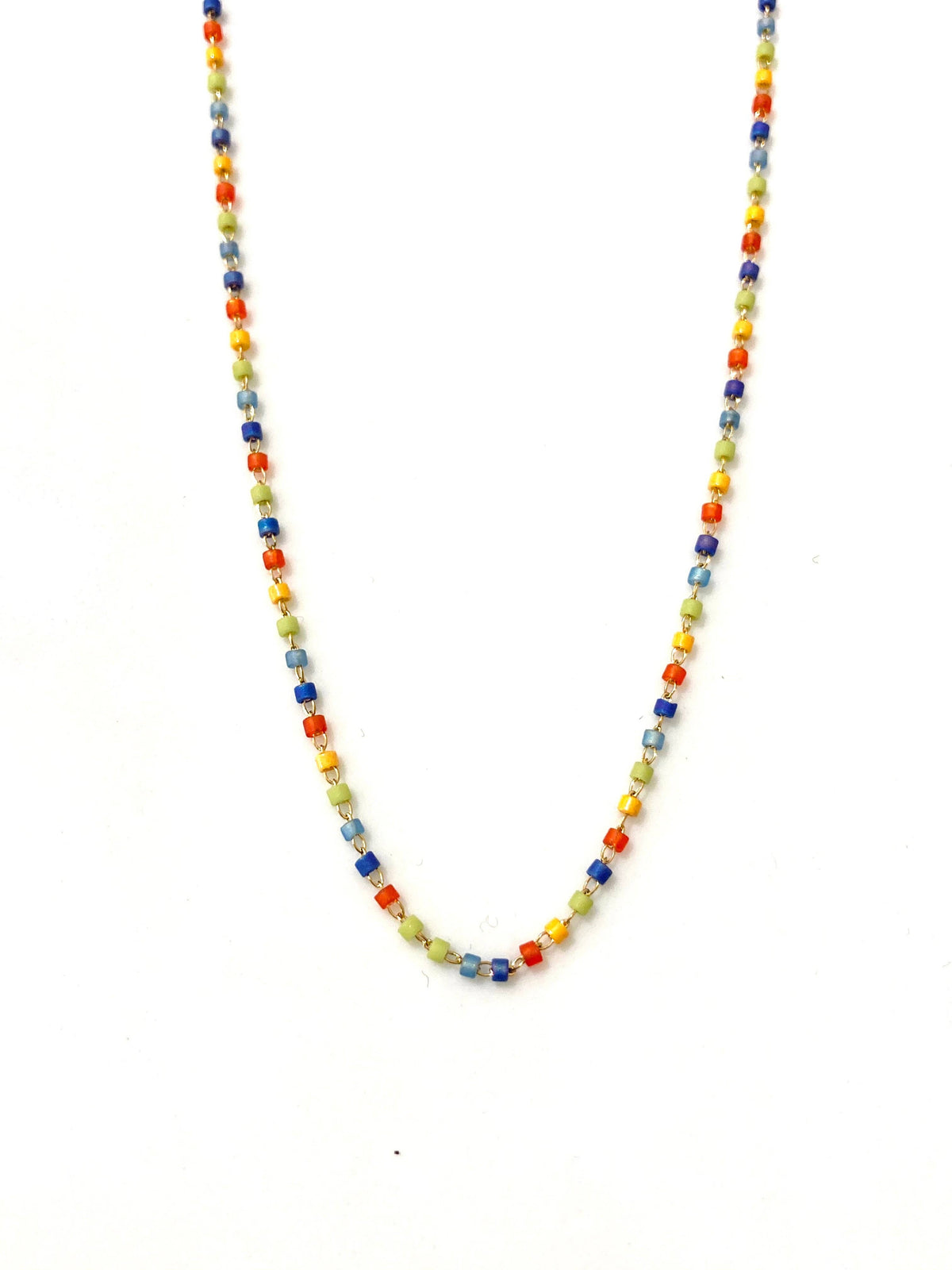 Cassette Miyuki ketting goud en multicolor