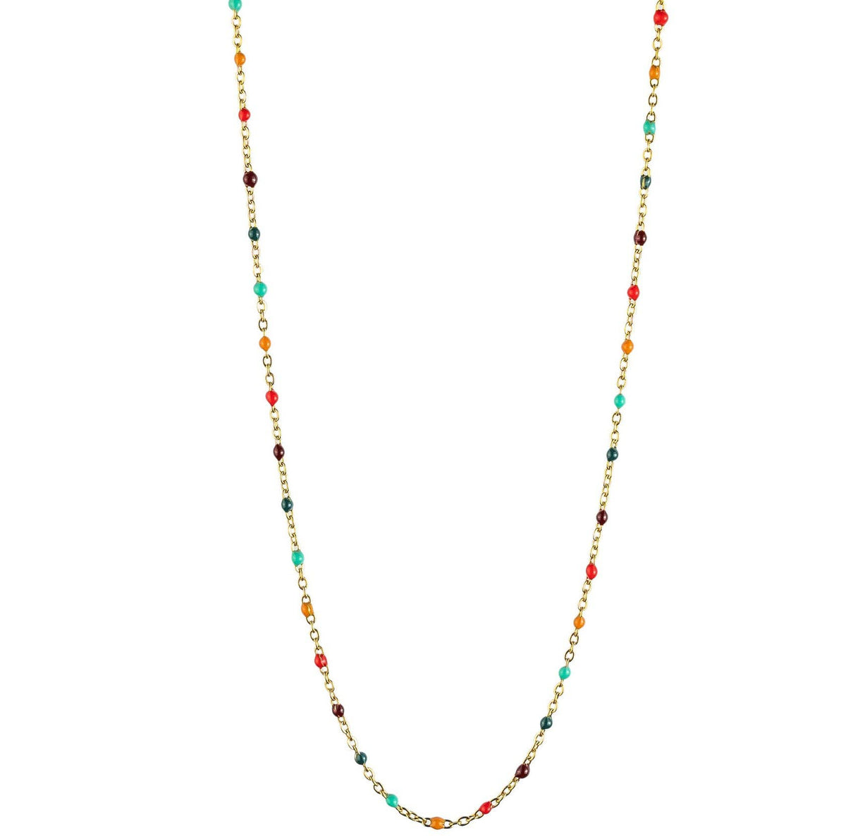 Cassette barokketting Alicia goud met multikleuren emaille