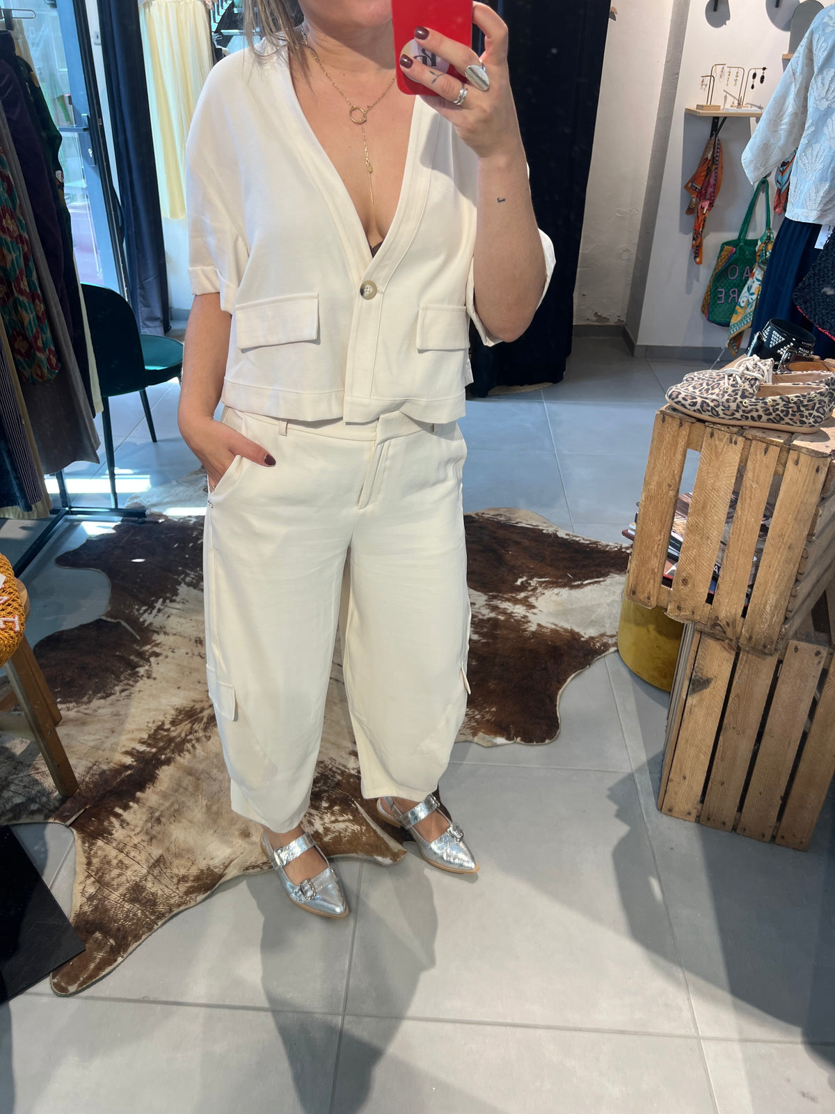 Trousers Crema