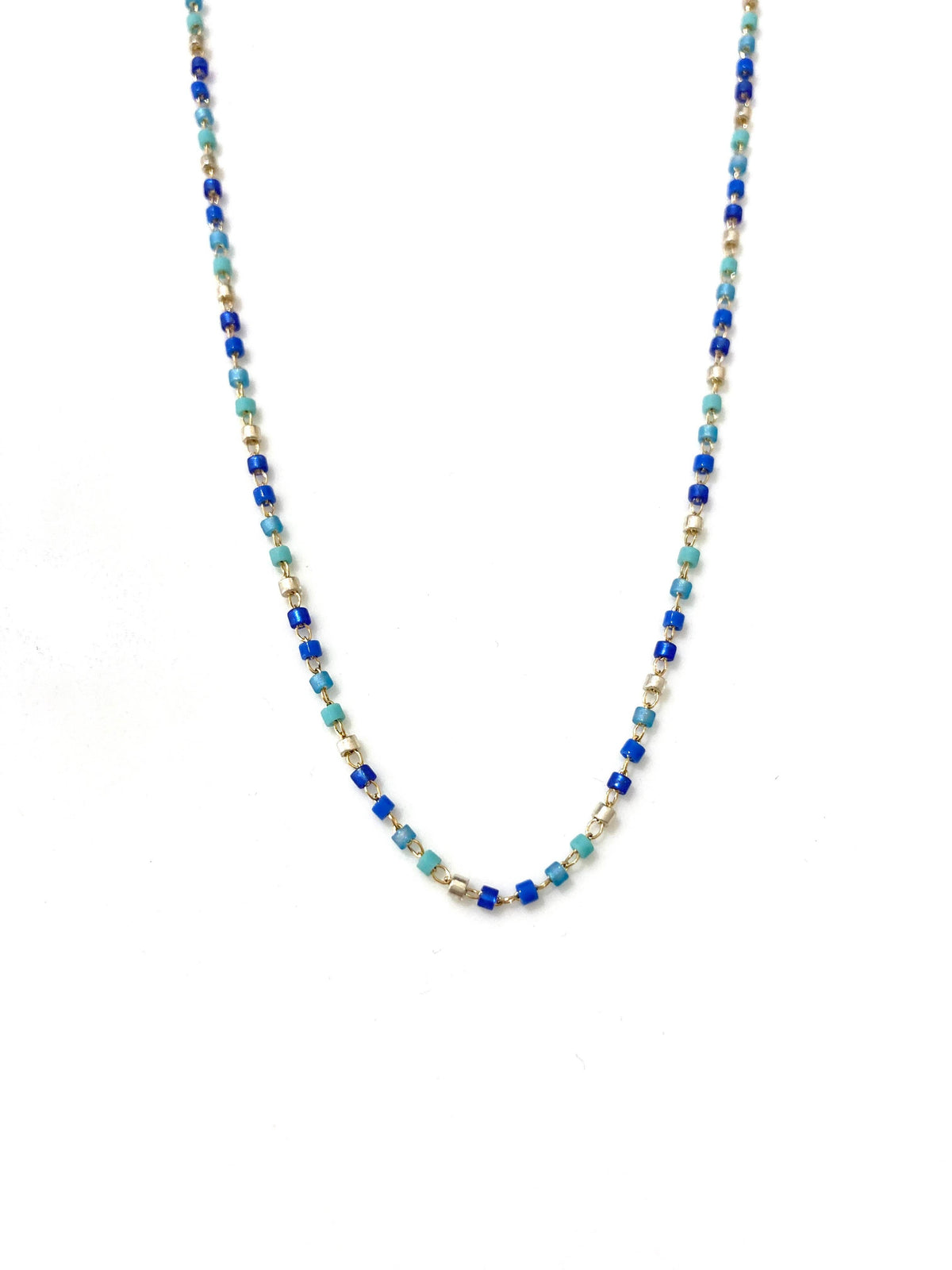 Cassette Miyuki ketting goud en multicolor
