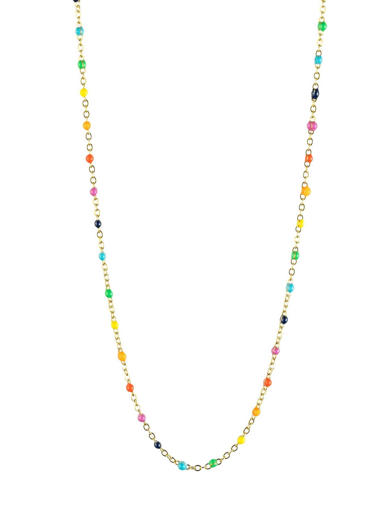 Cassette barokketting Alicia goud met multikleuren emaille