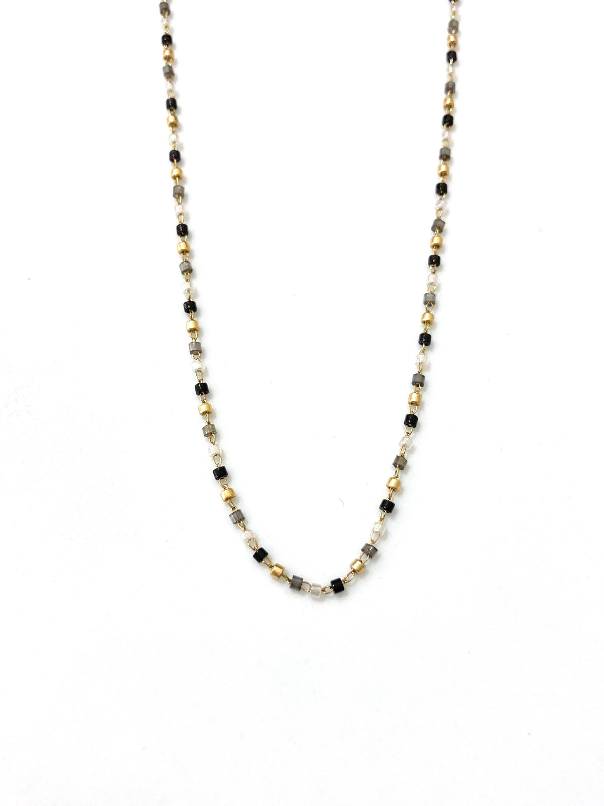 Cassette Miyuki ketting goud en multicolor