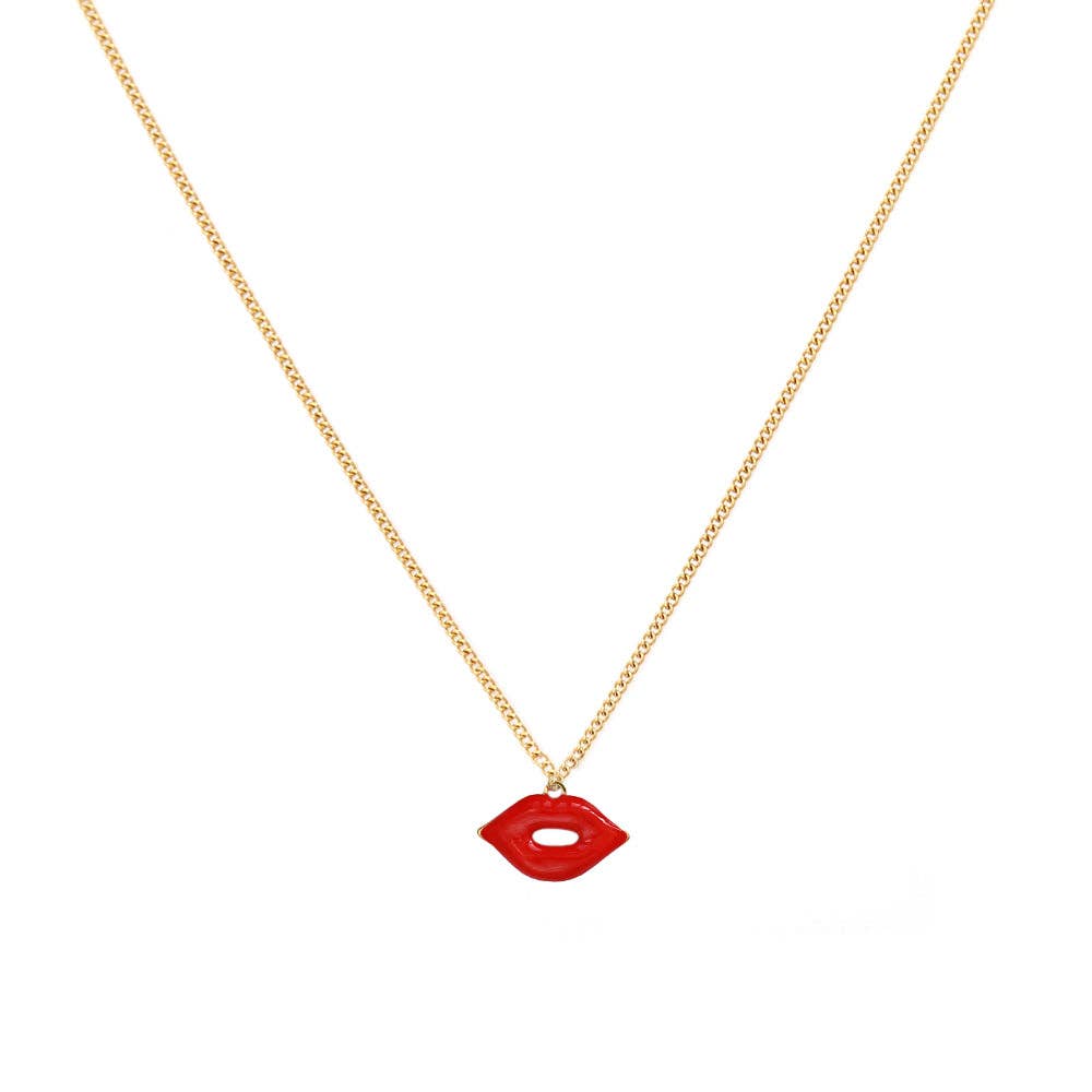 Necklace red lips