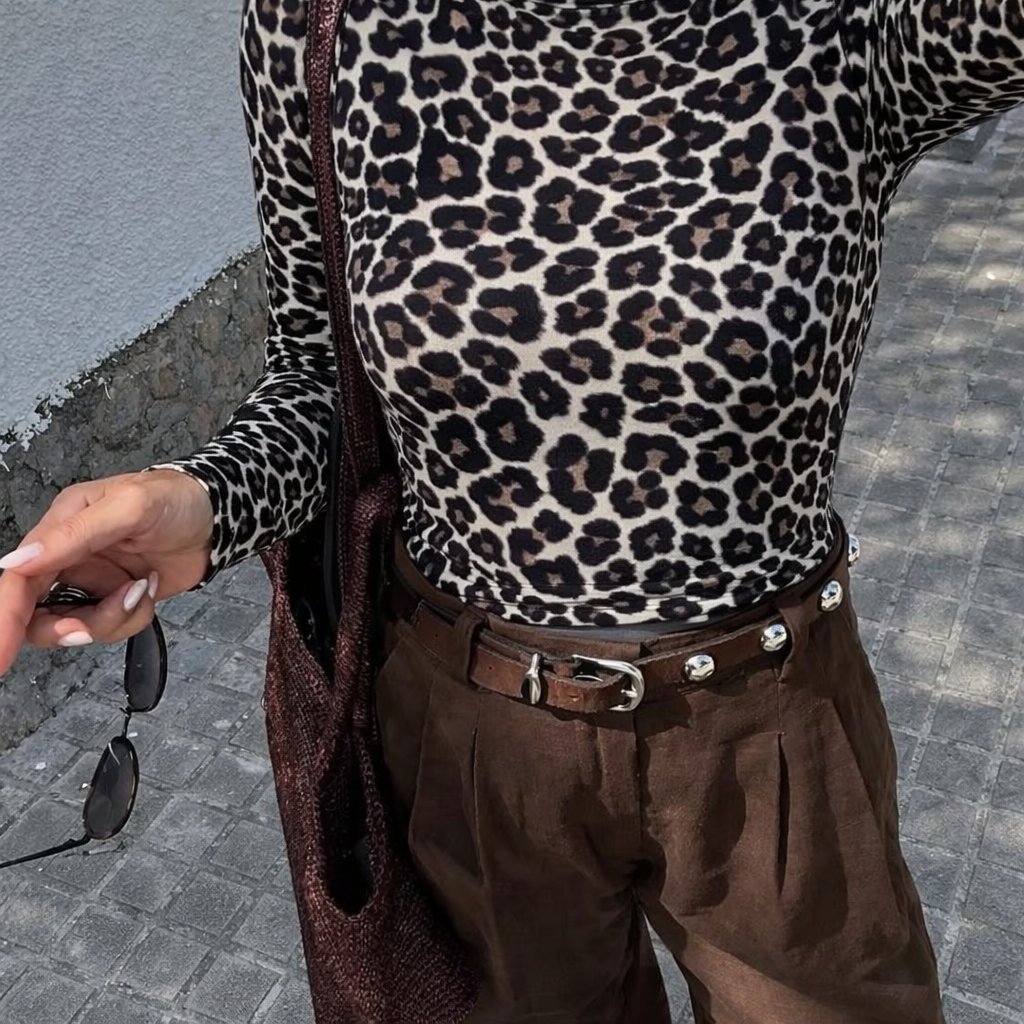 Top Neyo Leopard Mesh