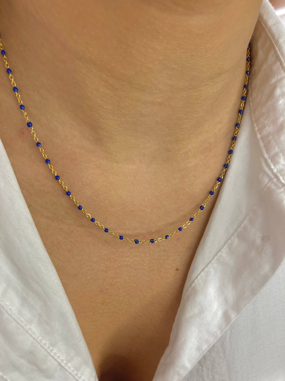 Cassette barokketting Alicia goud met multikleuren emaille