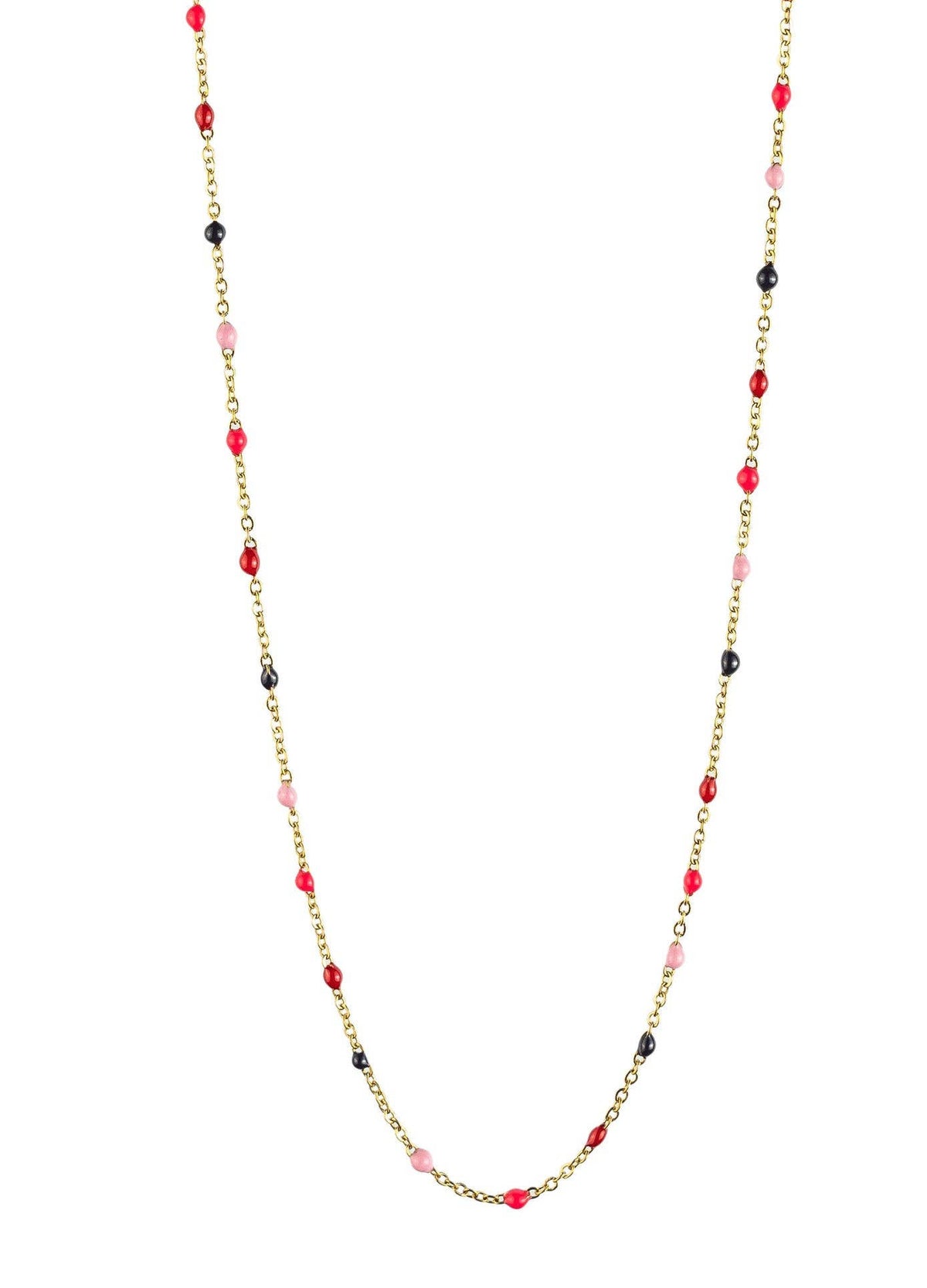 Cassette barokketting Alicia goud met multikleuren emaille