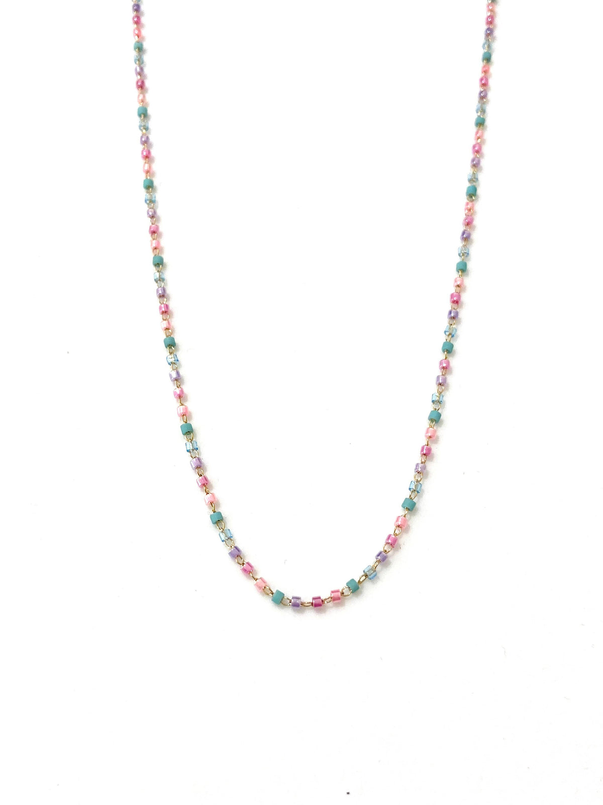 Cassette Miyuki ketting goud en multicolor