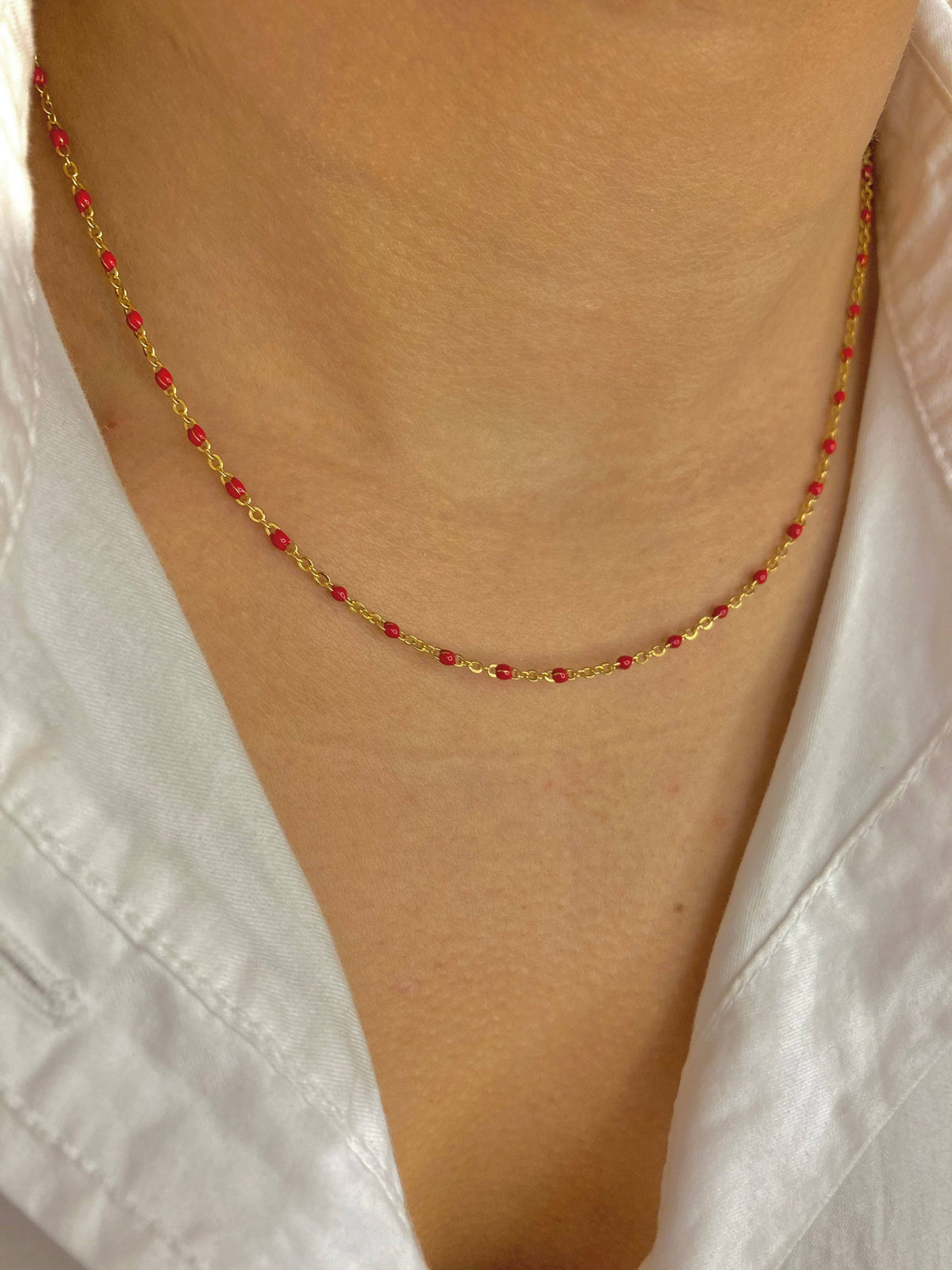 Cassette barokketting Alicia goud met multikleuren emaille